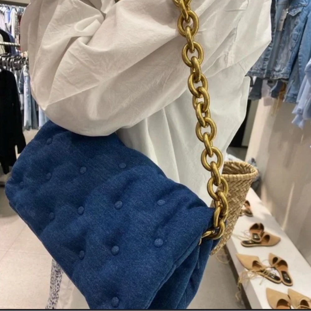Quilted Blue Denim Shoulder Bag 🔥🔥